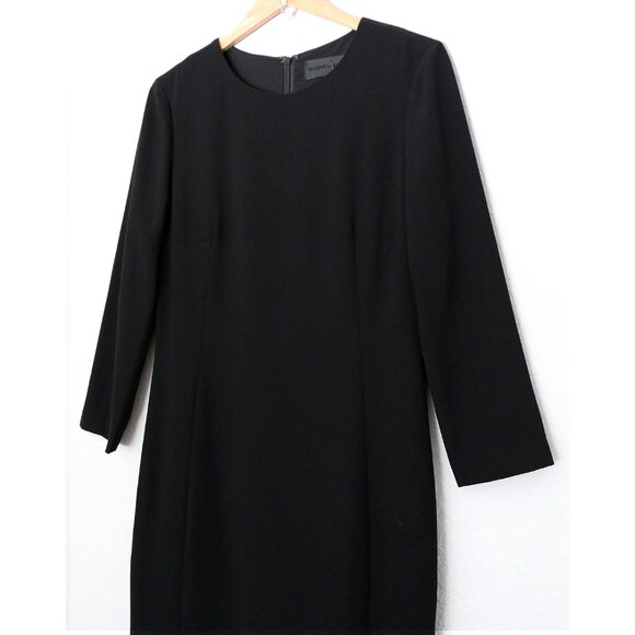 NEW Blaque Label Black Sheath Midi Dress L Cocktail Classic Modest LBD $168 NWT - Picture 5 of 15